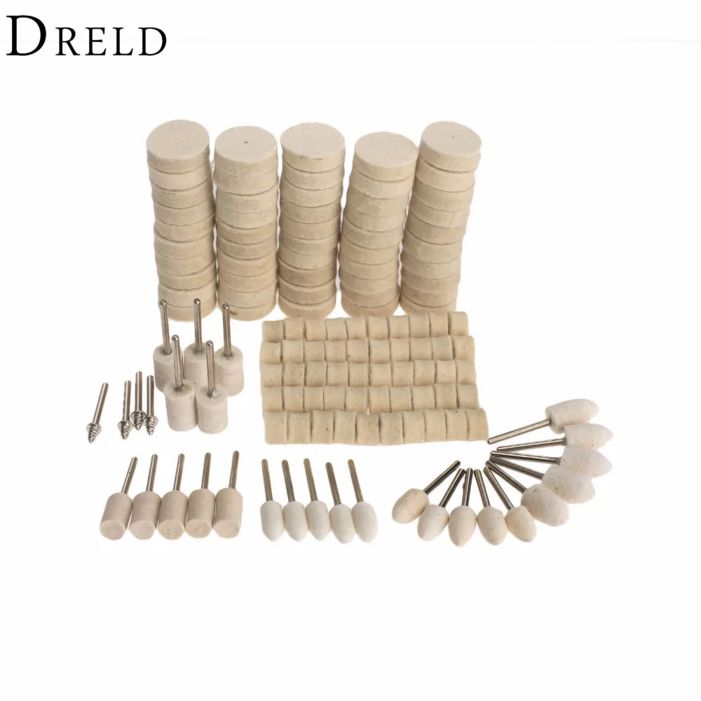 

DRELD 129Pcs Dremel Accessories Polishing Wheel Polishing Tools Wool Felt Metal Surface Buffing Polishing Wheel for Rotary Tool