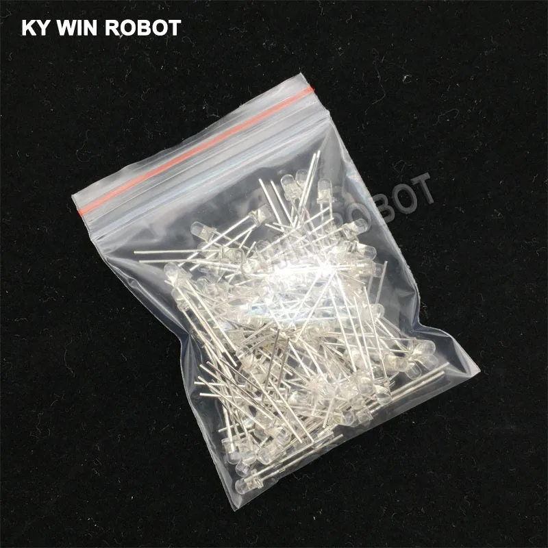 100 Stück 3mm LED-Dioden 3 mm Sortiment Weiß Grün Rot Blau Gelb Orange Rosa Lila Warmweiß DIY Leuchtdioden – Detail 7