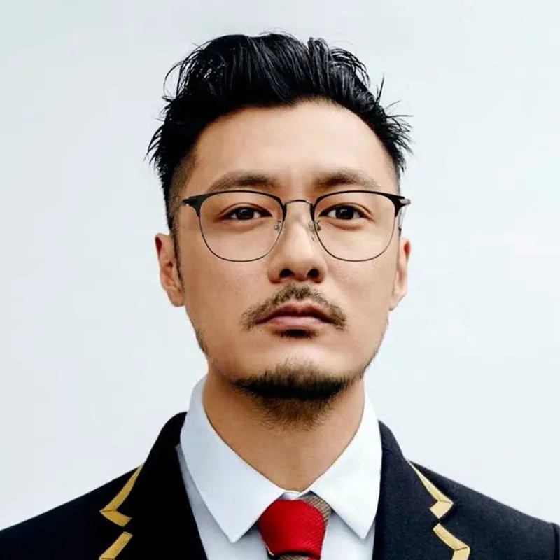 Fashion unisex square Plain glasses for men women Metal frame glasses for party eyeglasses Gentle Black eyebrow frame image 4