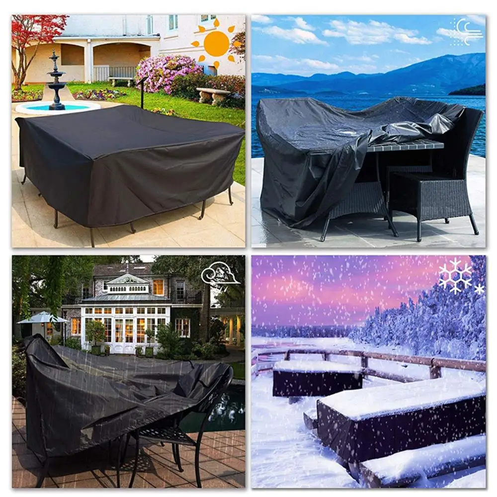 90 Sizes Waterproof Outdoor Patio Garden Furniture Covers Rain Snow Chair Cover for Sofa Table Chair Dust Proof Gray Black