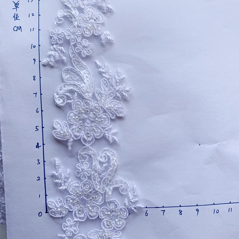 6cm wide beige and black high-definition wedding dress beaded car bone lace car stitch embroidery