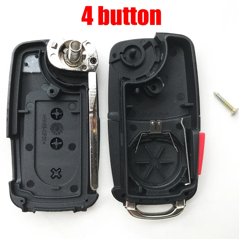 3/4 button Car Key shell Fob For VW VolksWagen Tiguan Touareg golf 4 7 6 Polo mk6 Replacement Remote Flip Folding key Cover Case