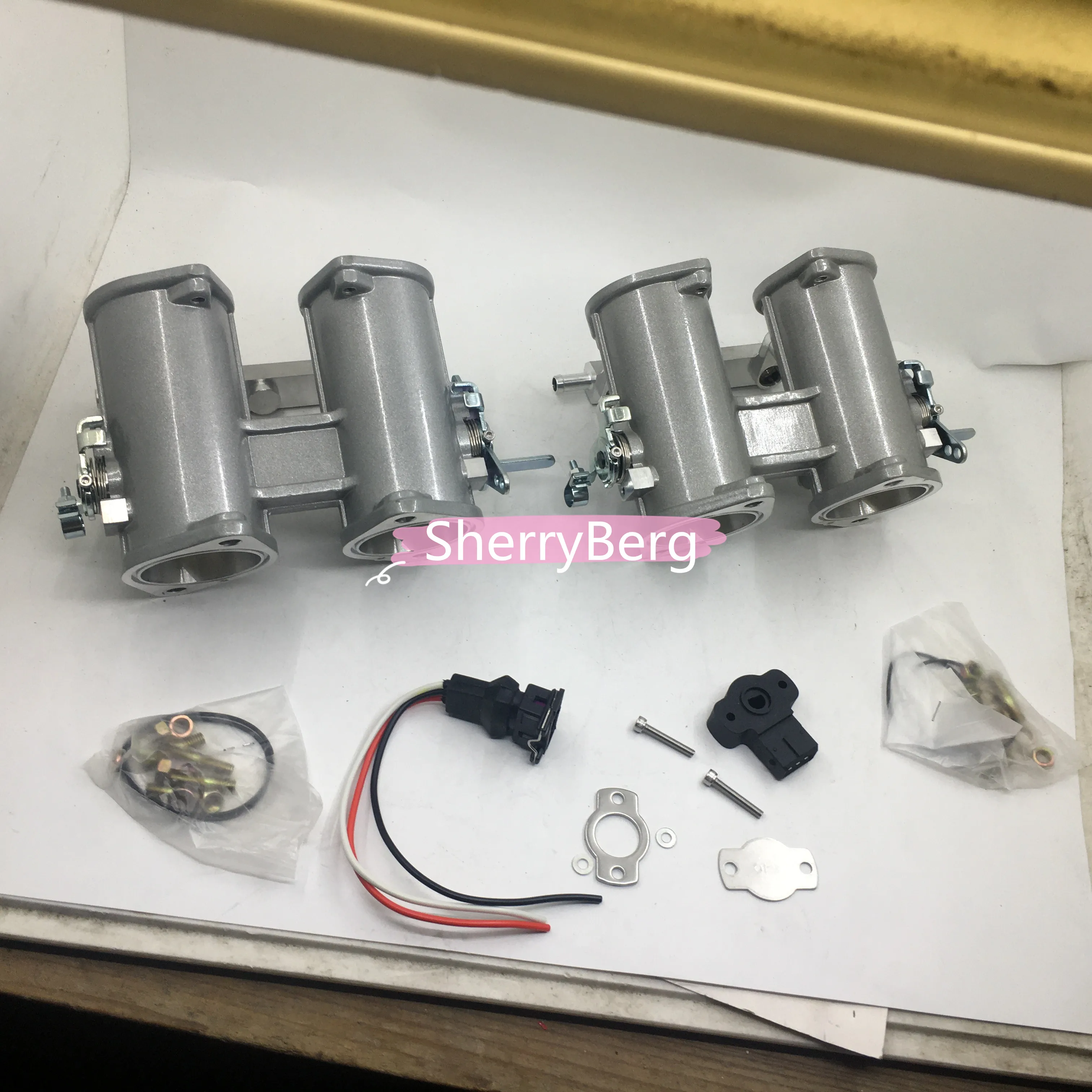 SherryBerg  set of   (2 TBS )  48dcoe 48 dcoe 48mm Twin Throttle Body Injection + TPS + fuel rail Weber/Dellorto/Solex DCOE/DHLA