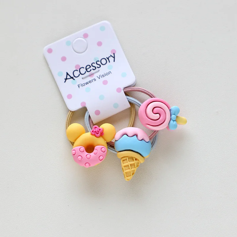 3PCS New Cute Cartoon Rainbows Princess Headwear Kids Elastic Hair Bands Children Tie Girls Accessories Baby Headdress