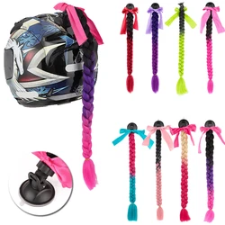 Tresses de casque de moto pour femmes, perruque tressée pour casques de vélo de course, 13 couleurs, torsion, queue de cheval en queue de overavec ventouse, touristes, nouveau, 2021