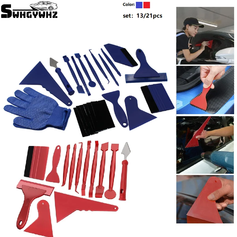 Car Vinyl Wrap Tools Carbon Fiber Film Wrapping Cutter Aid Tool Auto Window Tint Squeegee Razor Scraper Sticker Car Accessories