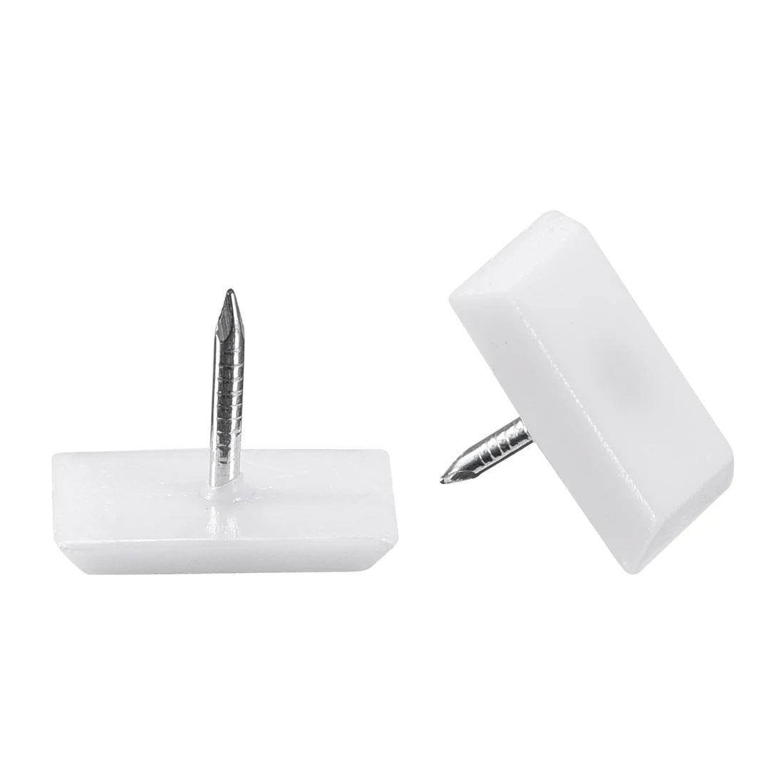 Uxcell 20/40/60/80Pcs เฟอร์นิเจอร์ฟุตเล็บพลาสติก Glide Nails เก้าอี้ขาโต๊ะ Protector แผ่น18x1 2/19X10มม.สีขาว