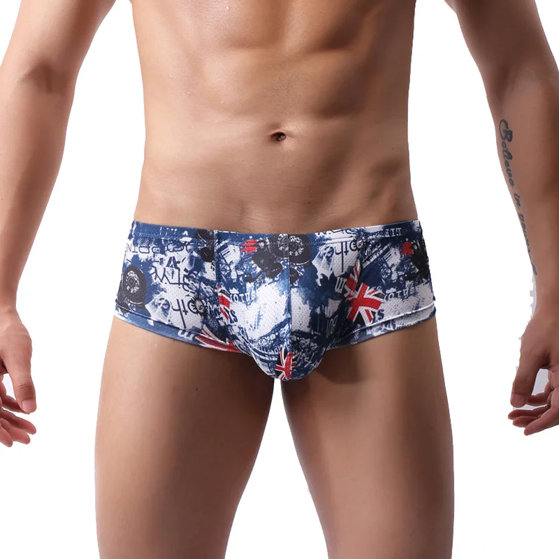 8PCS/Lots Sexy Men Boxer Shorts Printed Mini Underwear Calzoncillos Hombre Boxershort Underpants Calecon Homme Panties Plus Size