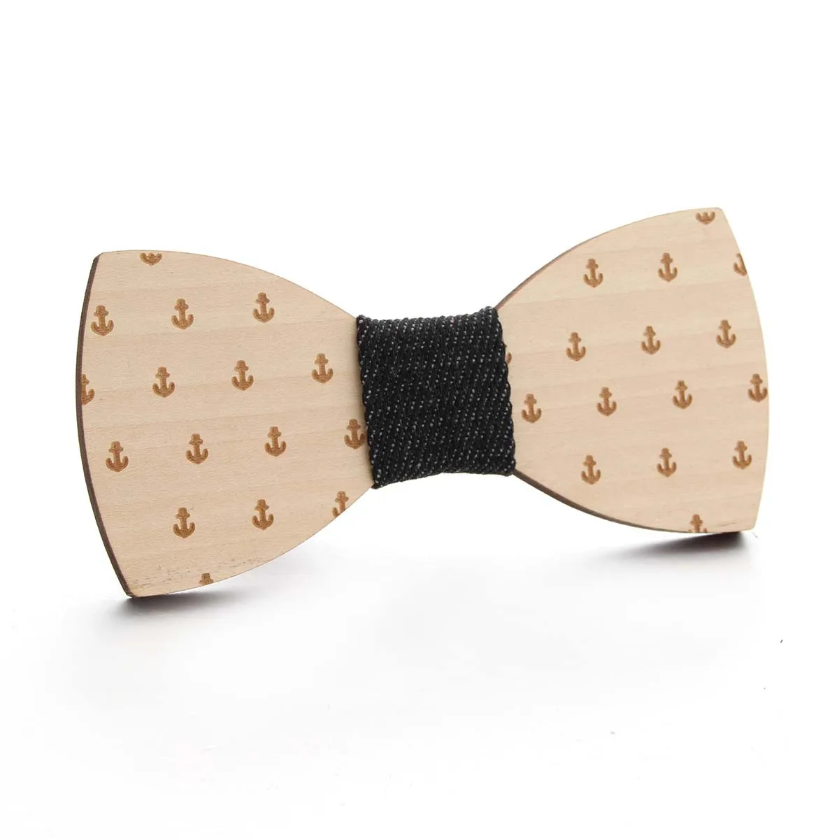 Gentleman Handmade Wooden Bowtie Musical Note Boat Anchor Pattern Men Kids Party Necktie Bowknot Classic Wedding Accessory