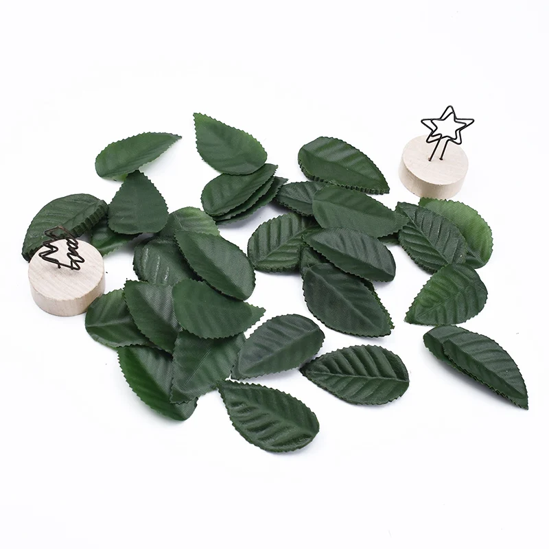 

100 Pieces Scrapbook Flowers Silk Leaf Needlework Diy Gifts Box Wedding Bridal Accessories Clearance Artificial Plants