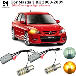 For Mazda 3 BK accessories 2003-2009 turn signal led Car LED DRL Daytime Running Lights&Front Turn Signals light