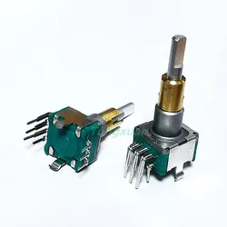 1pc EC11EBB24C03 Dual-Shaft Axis Encoder With Push Button Switch 30 Position 15 Pulse Handle 25mm 8Pins