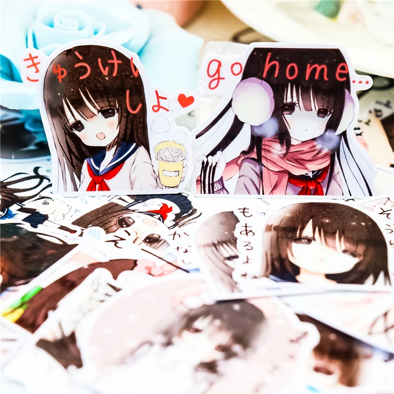 35pcs Lovely Anime Character Girls Stickers Scrapbooking Pegatinas Stationerykawaii Papelaria Notebook Sticker