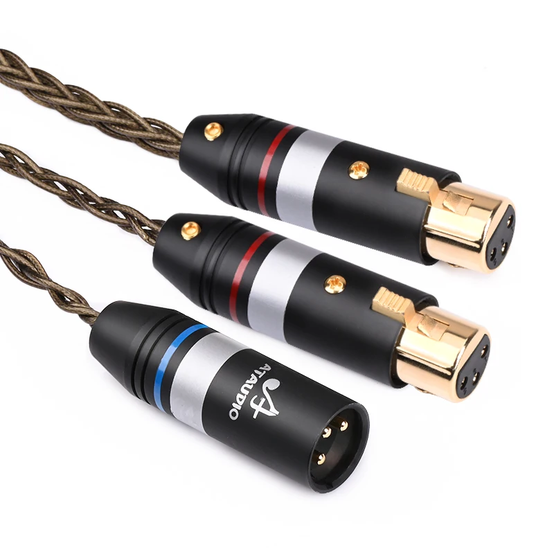 ATAUDIO Hifi Occ Silber-überzogene XLR Zu 2XLR Kabel Hohe Qualität XLR 2 Splitter Y XLR Audio Kabel 3