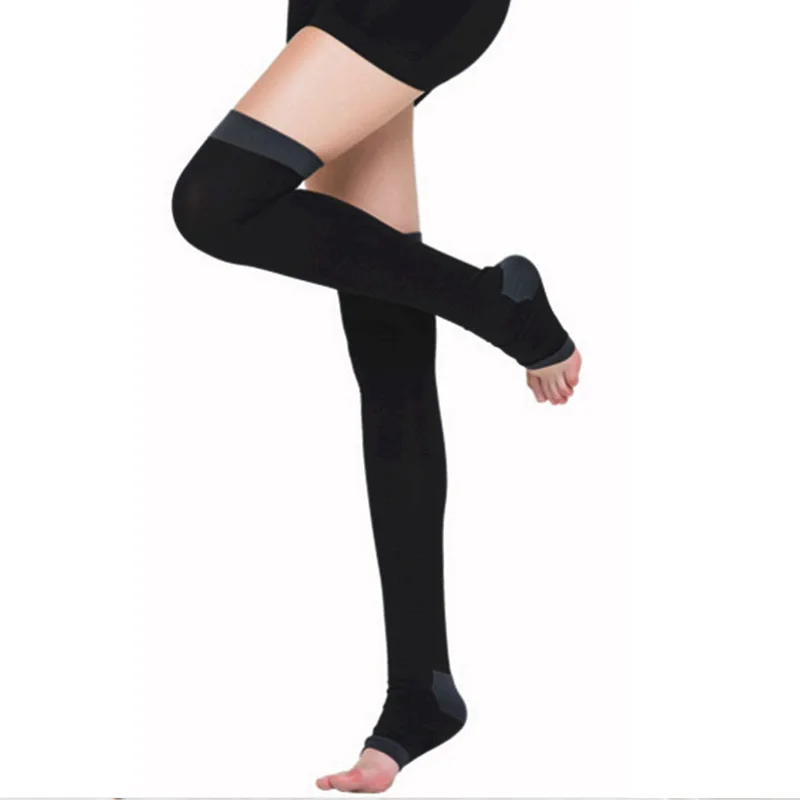 Sexy Woman Sleep Stocking Comfortably Naturally Tights Over Knee Socks Fashion Female Open Toe Breathable Purple Thigh High Sock