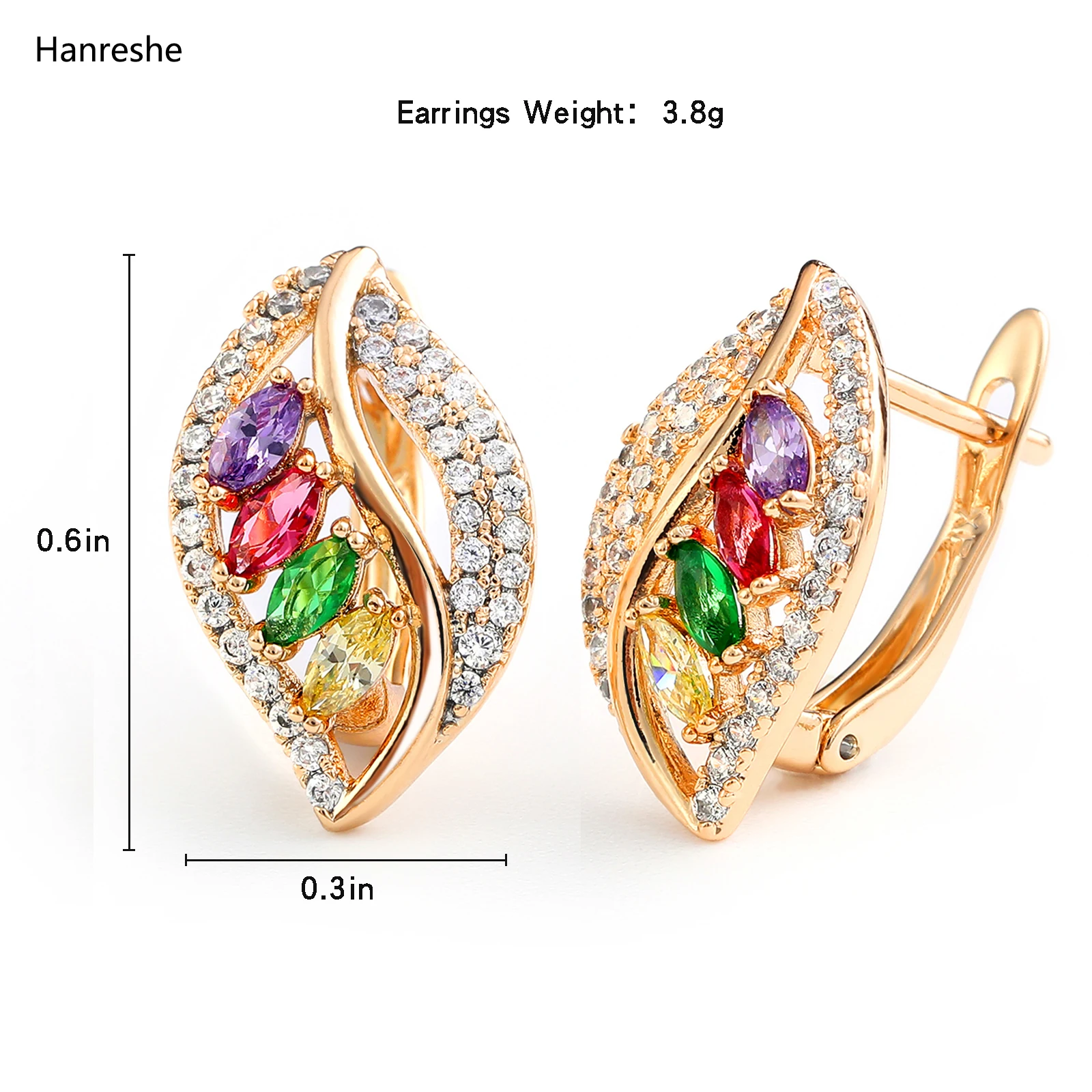 Luxury 585 Rose Gold Color Stud Earrings Classic Jewelry Party Wedding Mini Cute Natural Zircon Blue Earrings Women Girl Gift