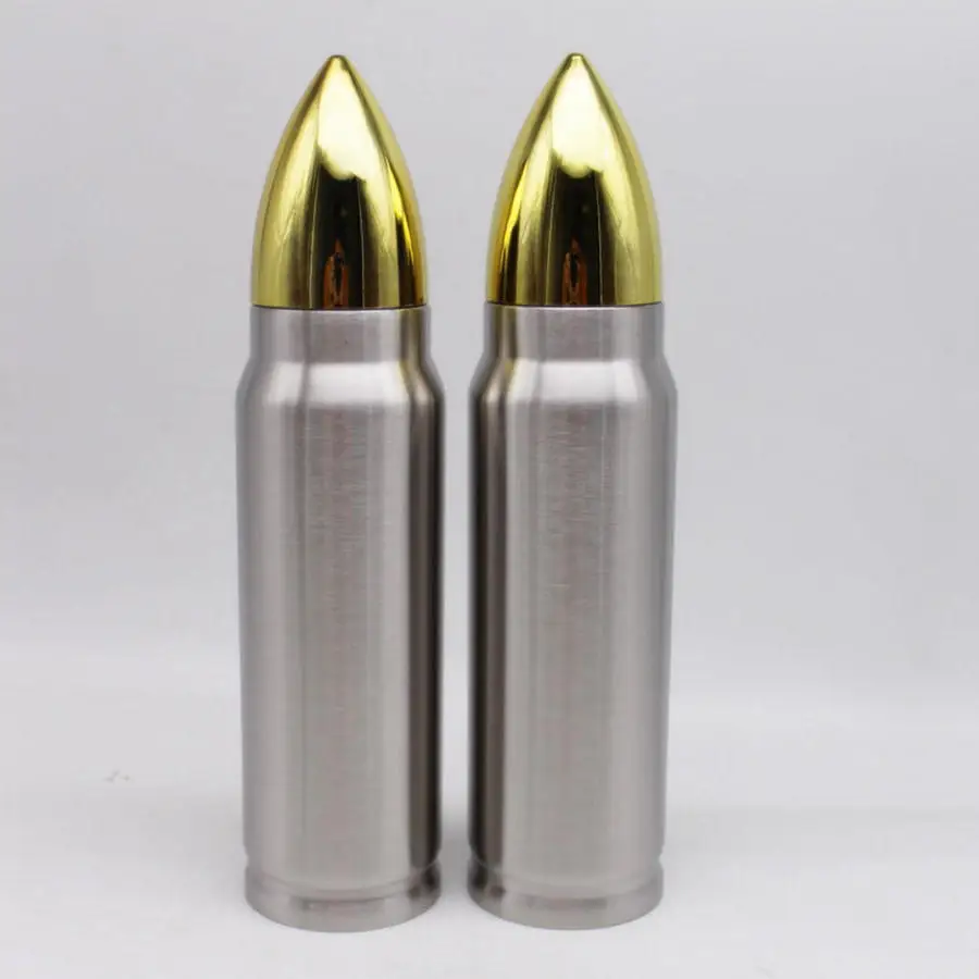 500ml 17oz Bullet Flask Water Bottle Stainless Steel Bottle 500ml Double Wall Vacuum Insulated Tea Cups Bullet Vaso Tumbler