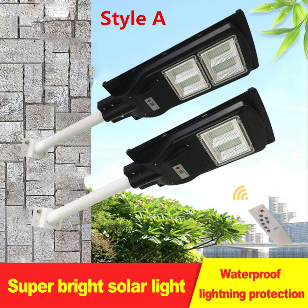 70W 150W LED Wandlamp IP65 Waterdichte Outdoor Zonne-straat Licht Muur Timer Lamp Radar Sensing Afstandsbediening licht Met Pole