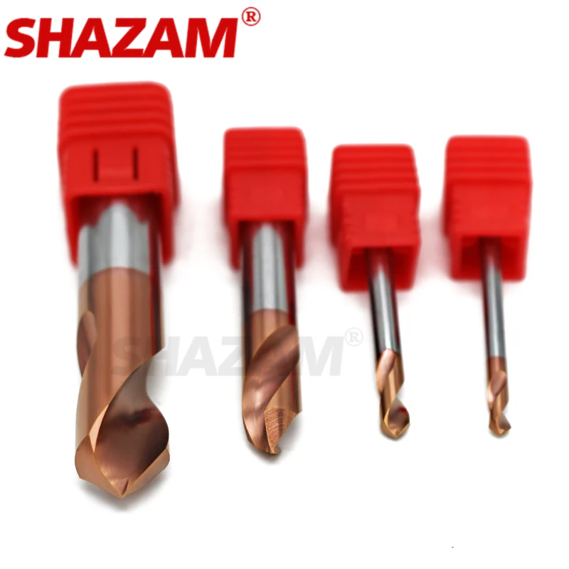 Cortador de fresado con revestimiento de aleación, herramienta de acero de tungsteno, mecanizado Cnc, 1 hoja, HRC65, taladros de punto de aluminio,