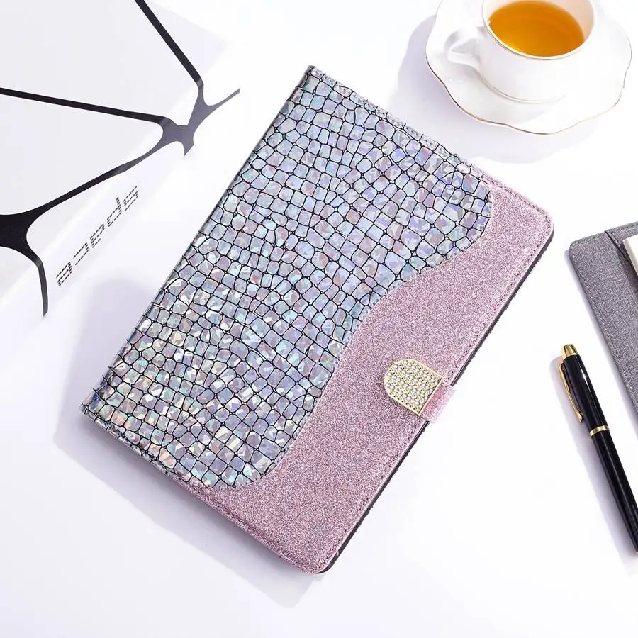 Cover For Huawei MediaPad T3 10 AGS-W09 AGS L09 AGS-L03 9.6 Inch Bling Glitter Smart Leather Stand Tablets Wallet Case + Pen