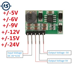 DC Boost Converter Step Up Module with Solder Head 3-18V to +/-5V +/-6V +/-9V +/-12V +/-15V +/-24V for ADC DAC LCD Power Supply