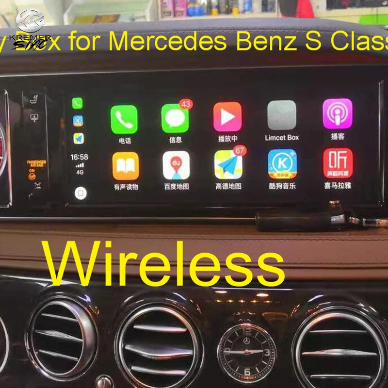 Wireless Carplay Android Auto Retrofit kSmart Box for Mercedes Benz S Class W222  NTG5.0 Airplay Mirroring  Waze Spotify Youtube