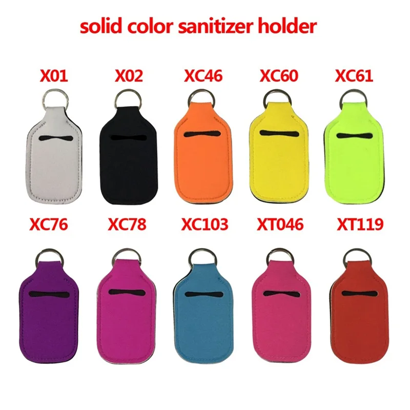 100Pcs/lot White Black Neoprene Keychain Holder Party Holiday Gifts Factory Wholesale