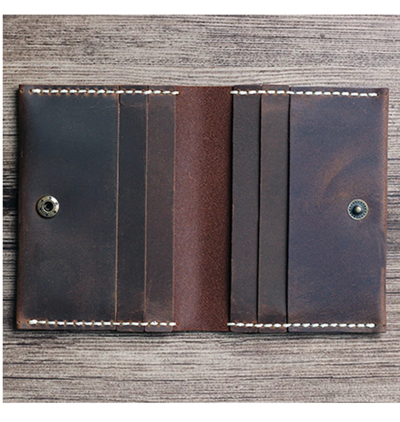 Porte-cartes vintage en cuir véritable fait à la main, portefeuille pour hommes et femmes, sac pour cartes de crédit, porte-cartes d'identité, étui pour cartes de visite