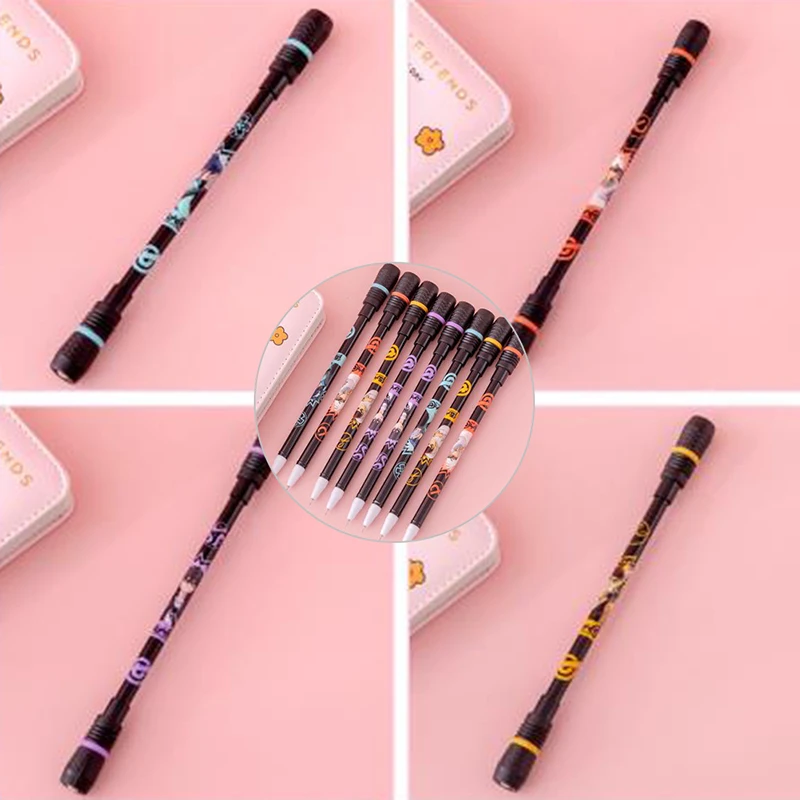 1個ランダムpenspinning非スリップコーティングされた紡績ペンチャンピオンローリング改善chile's学習事務用品