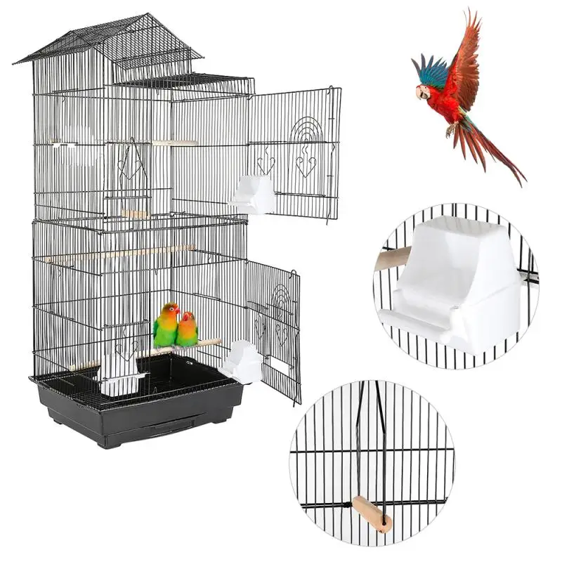 46*35.5*99cm Pet Parrot Bird Cage Extra Large Luxury Large Peony Gray Parrot Cage Metal Breeding Gray Parrot Bird Cage Nests New