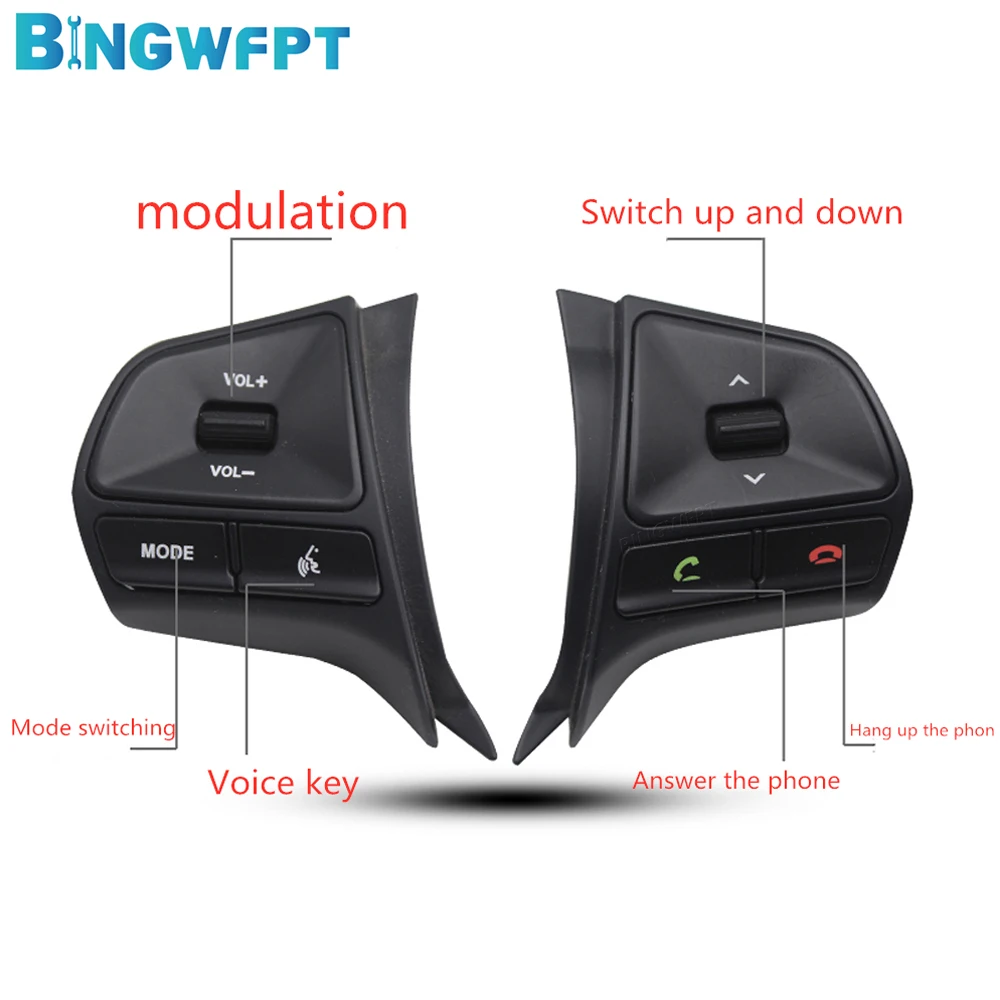 Audio Phone Volume Switch For BT Car Accessories For KIA RIO 2011-2014 Multifunctional Steering Wheel Control Button