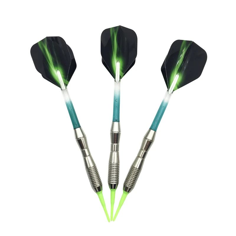 

New 3Pcs/set Soft Tip Darts Indoor Sports Entertainment Electronic Darts Crystal Nyion Dart Shafts Aurora Wing Dardos