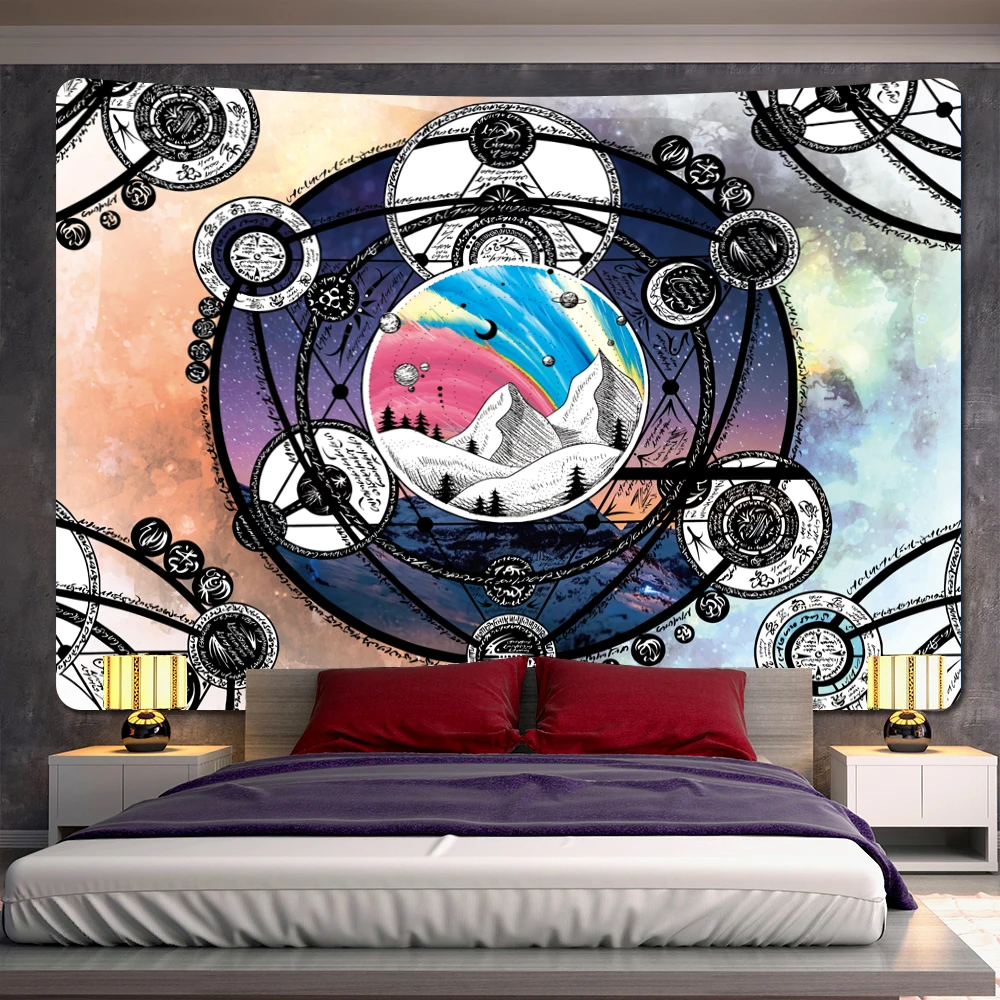 Sun and moon constellation home decoration art tapestry hippie bohemian mandala wall hanging bedroom wall decoration yoga mat