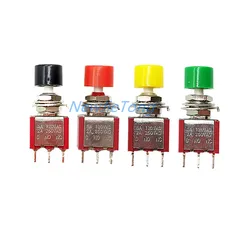 5Pcs 3Pin C-NO-NC 6mm DS-612 Mini Momentary Automatic Return Push Button Switch ON-(ON) 2A 250VAC/5A 120VAC Toggle Switches