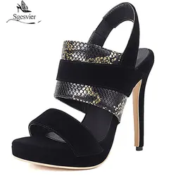 Sgestron 2021 Summer Women 12cm sandali con tacchi alti sottili donna oro argento scarpe Lady Summer Classic Sexy Peep Toe Shoes donna