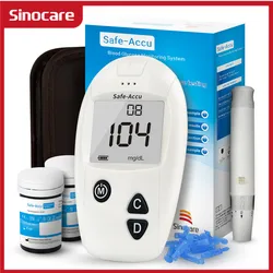 Sinocare güvenli-Accu kan şekeri ölçücü glukometre kiti diyabet kan şekeri ölçer veya Test cihazı Test şeritleri Lancets tıbbi