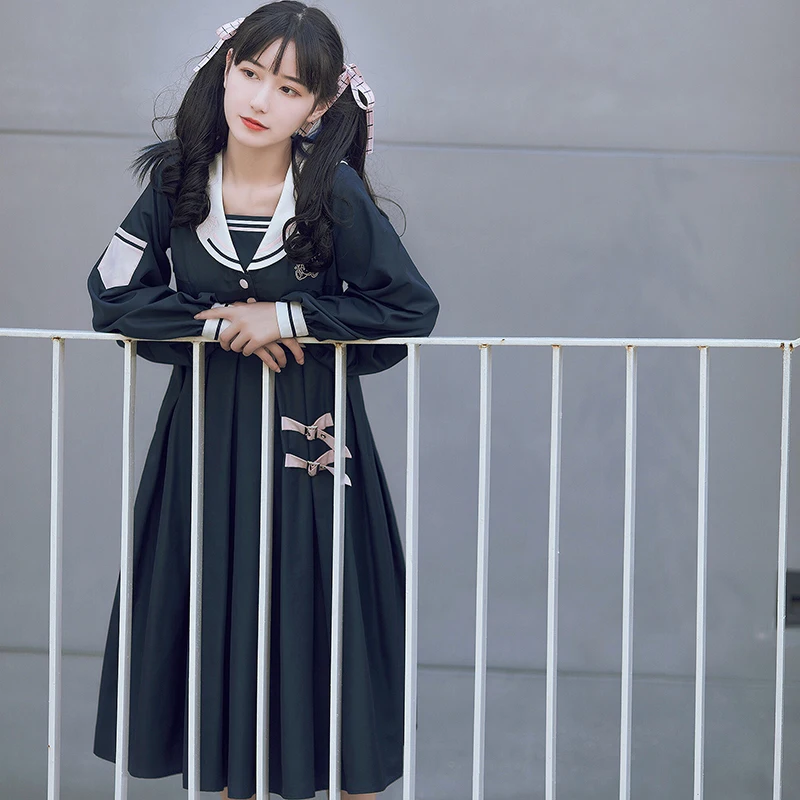 Nhật Bản Công Chúa Sweet Lolita Đầm Retro Thủy Thủ Cổ Áo Cao Cấp Victoria Đầm Kawaii Cô Gái Gothic Lolita Op Loli Cos