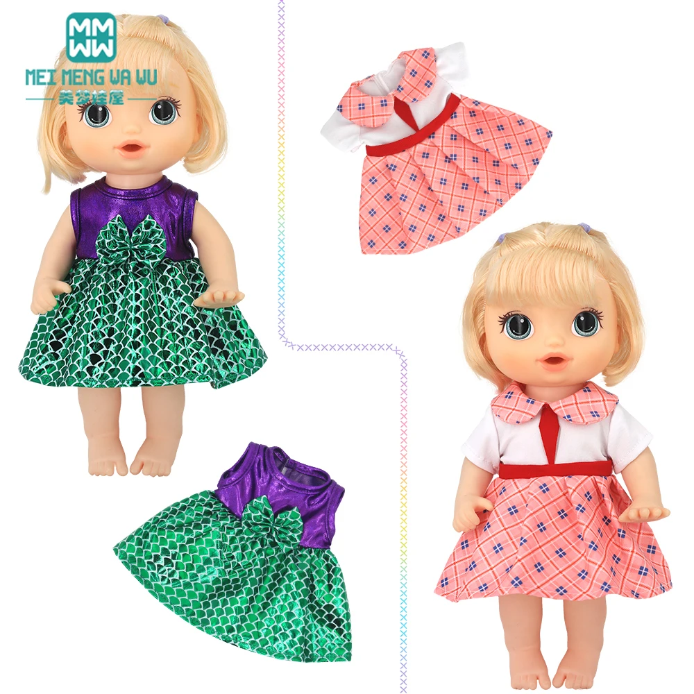 Mini Toys Doll clothes Fashion princess dress for 12 Inch 30CM Crawling Doll accessories Girl's gift