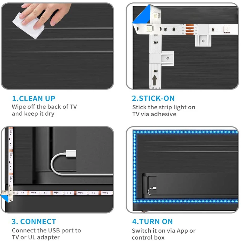 Alexa LED Light Strips, RGB 5050, 5V, USB, TV BackLight, Lamp, New, 5m