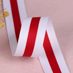 3M 10-30mm White Red polyester striped Grosgrain Ribbon DIY Sewing Clothing Accessories Hat Backpack Straps Bias Tape Hand Belt