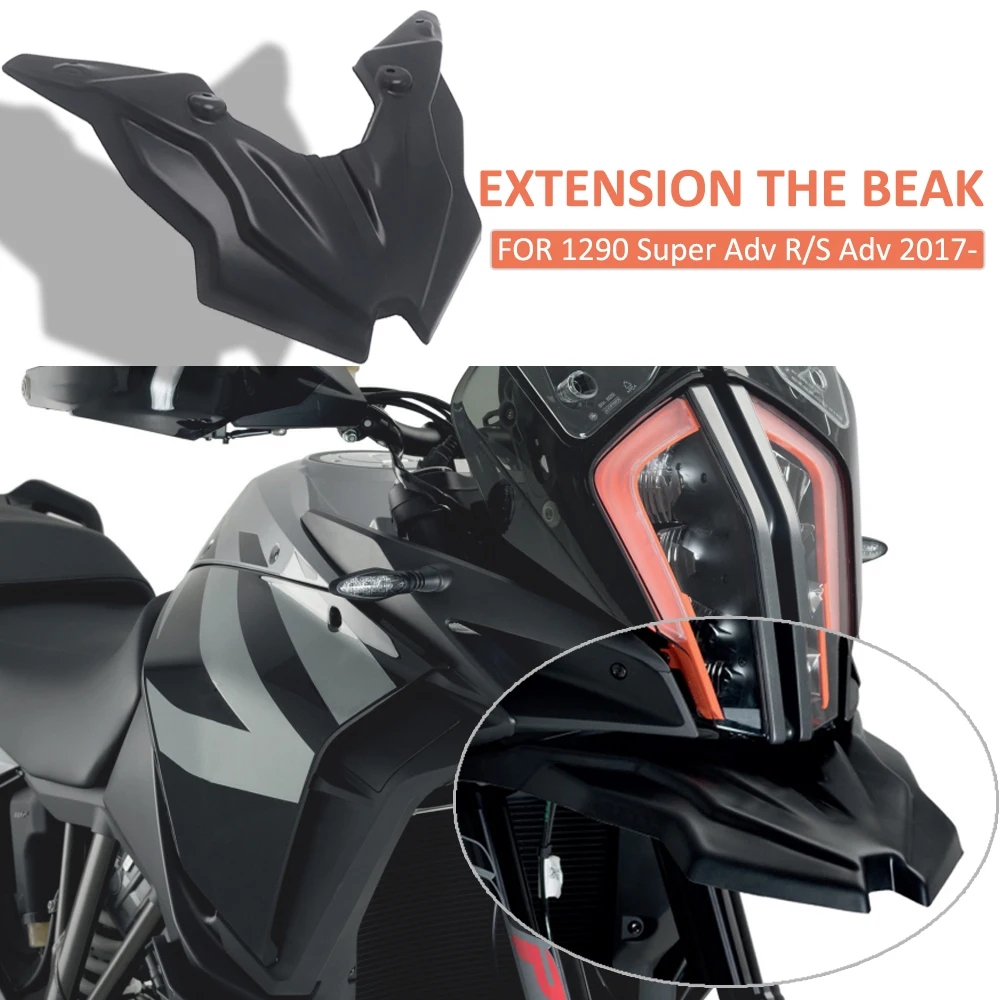 NEW Motorcycle Front Wheel Mudguard Beak Nose Cone Extension Cover Extender Cowl FOR 1290 Super Adventure R/S Adv 2017-2021