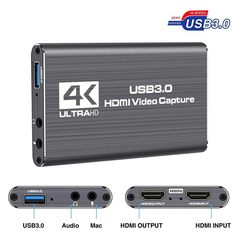 Navceker usb 2.0 hdmiゲームキャプチャカード1080 4 18kカタルーニャデビデオ信頼性ストリーミングアダプタライブ放送ビデオ録画