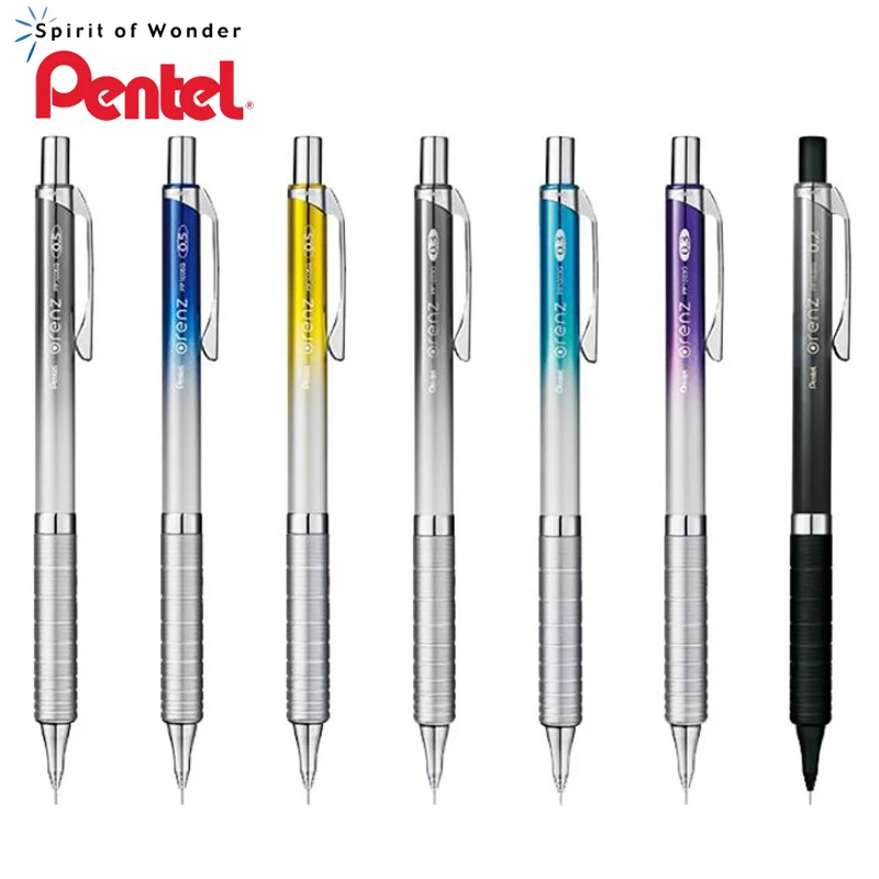 Pentel – crayon mécanique XPP1005G, dégradé 0.3/0.5 métal, Center de gravité bas, pour dessin d'étudiant, pointe rétractable Anti-rupture