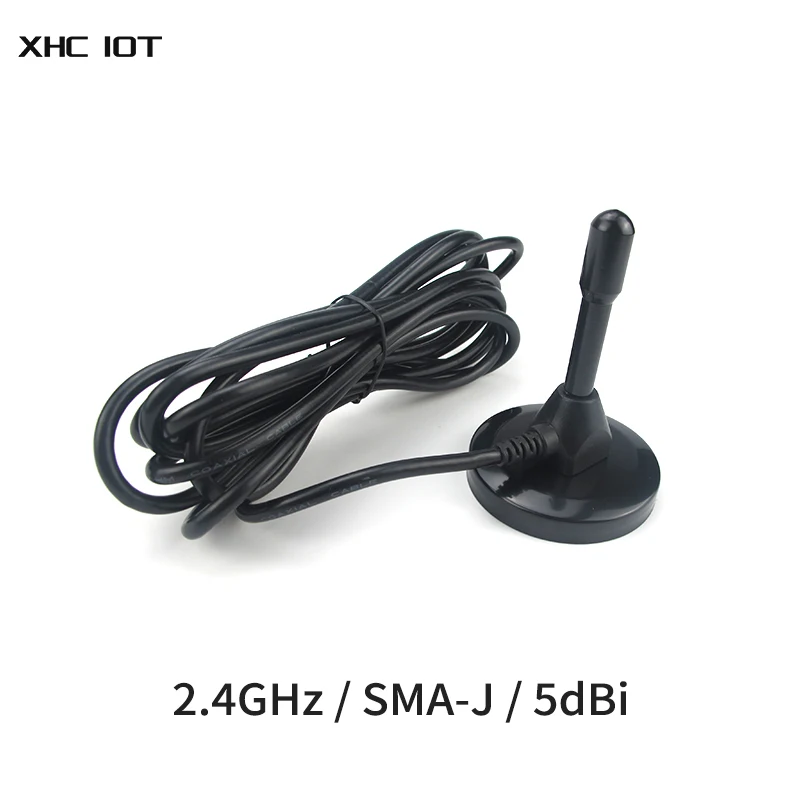 

2.4GHz Sucker Omnidirectional Wifi Antenna Aerial SMA-J 6dbi Magnetic Base 50ohm 3m Feeder External Cable XHCIOT TX2400-TB-300