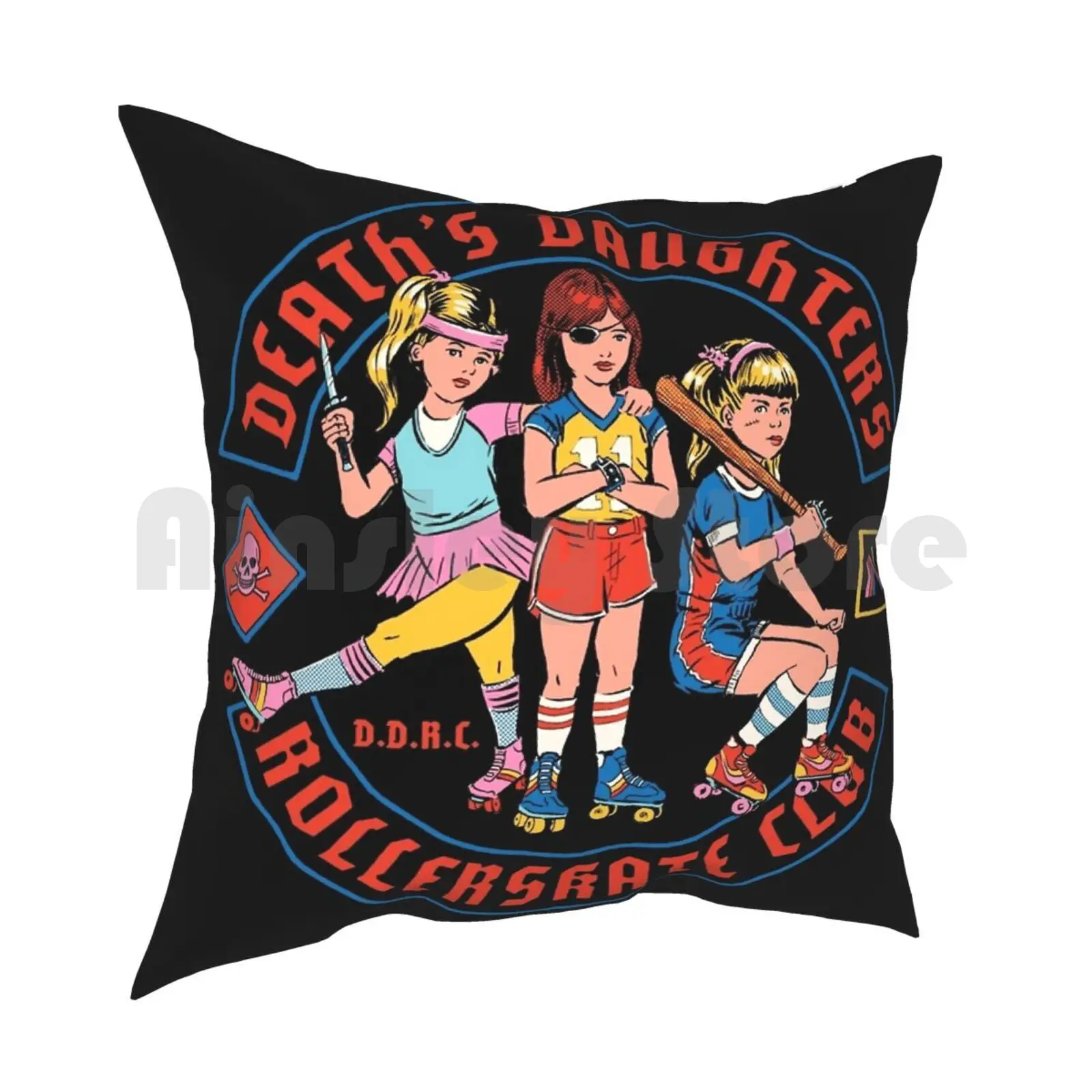 D.D.R.C. Pillow Case Printed Home Soft DIY Pillow cover Humor 80S Vintage Retro Roller Skate 70S Funny Roller Derby Girl