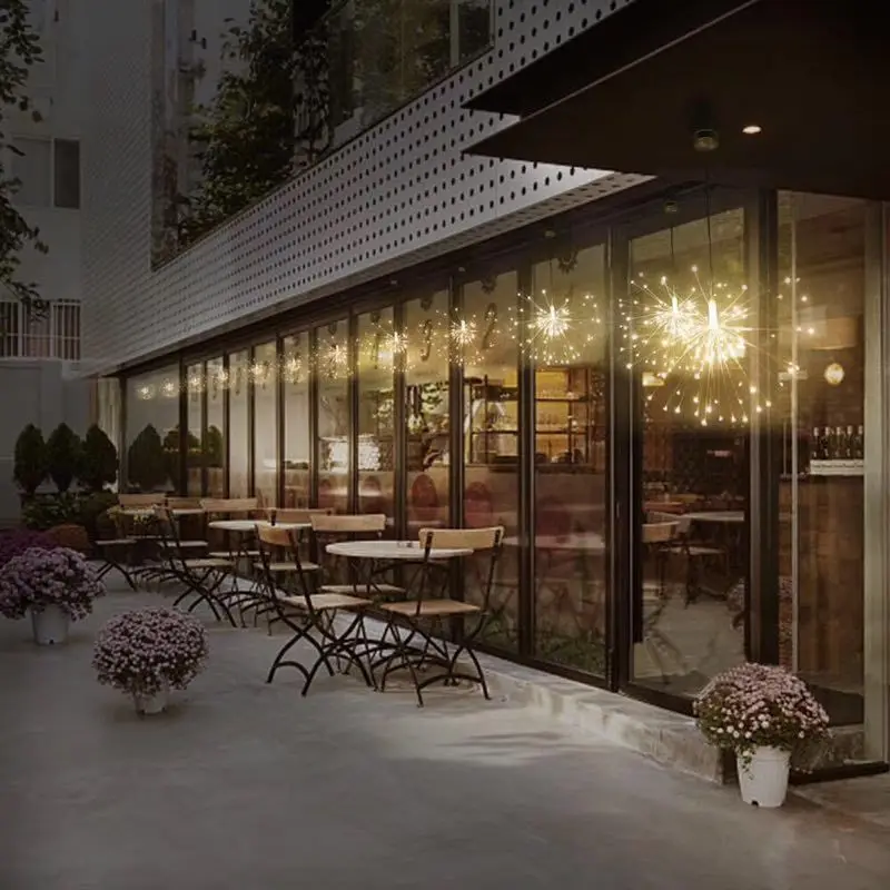 198 LED Firework String Lights Decoration Lamp Remote Control String Light Copper Silver Wire Fairy Light Christmas Decor