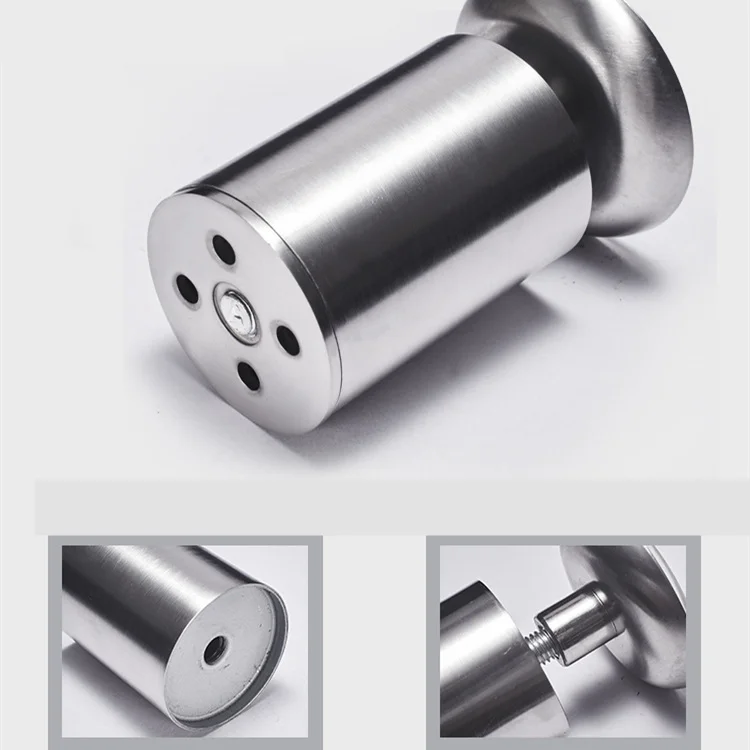 Patas de acero inoxidable para muebles, patas ajustables de 80-200mm de diámetro con goma, para mesa, sofá y cama, 4 piezas