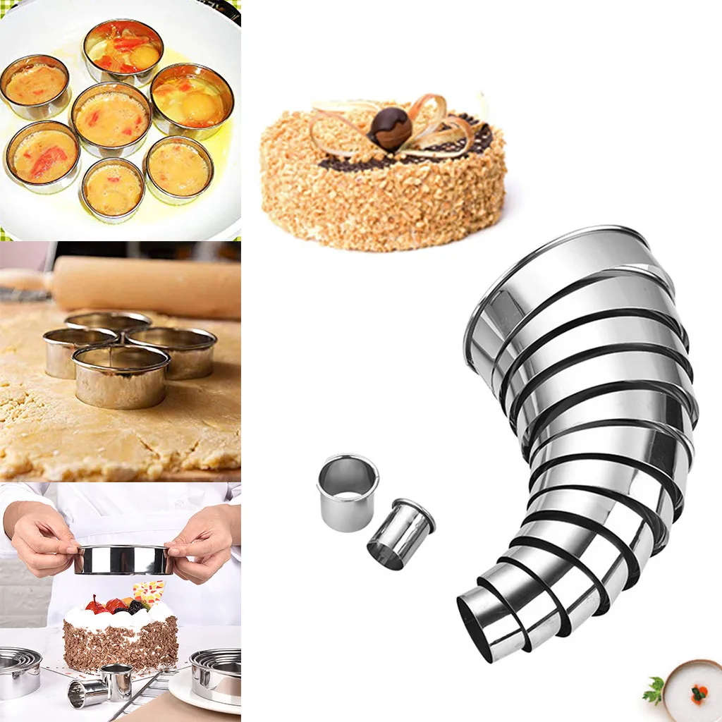 14 Stück Edelstahl Mousse Form runde Form Teig Schneidwerk zeug Keks Keks schneider Kreis Gebäcks ch neider Kuchen Backform