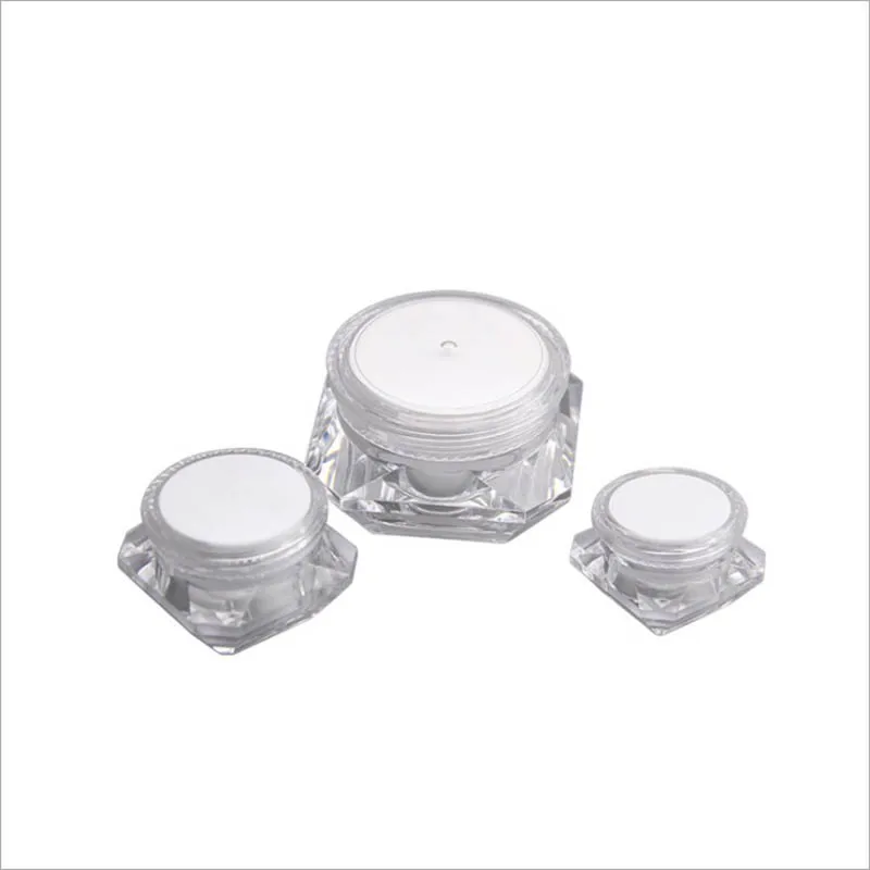 50X 5g 10g 15g 30g Vaso di plastica portatile Vaso di plastica trasparente per Nail Art Glitter Mini Piccolo trucco Crema Contenitore cosmetico