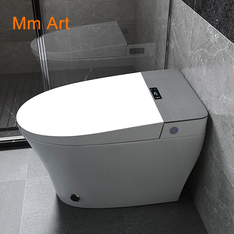 Imagem -05 - Totalmente Automático Design de Luxo Eletrônico Bidé Elétrico Sifônico Flush Smar Preto Inteligente wc Closestool Uma Peça